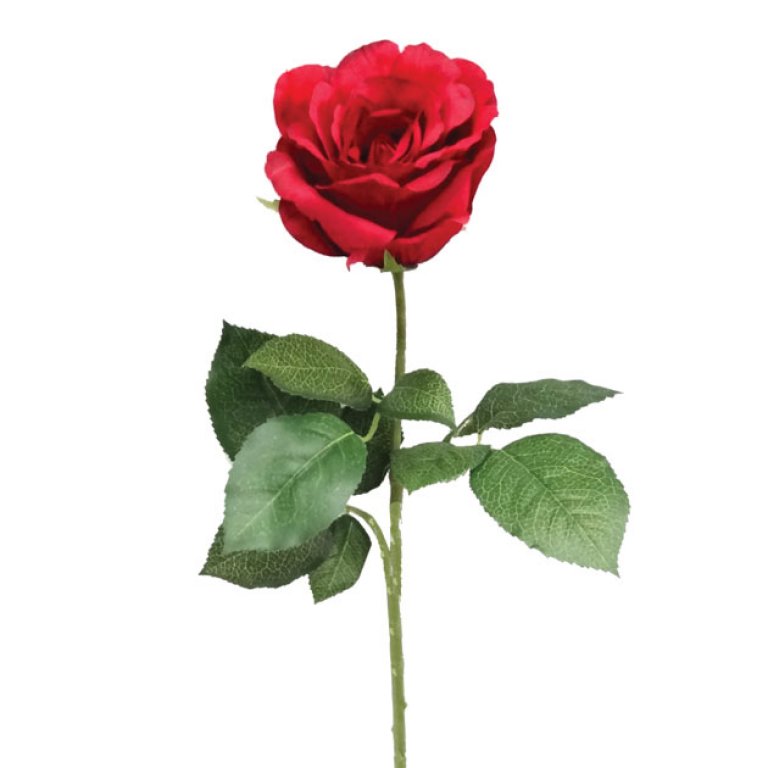 ARTIFICIAL ROSE BRANCH RED 65CM