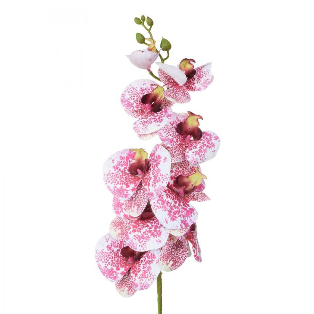 ARTIFICIAL ORCHID BRANCH REAL TOUCH WHITE/FUCHSIA 98CM