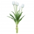 ARTIFICIAL TULIP BOUQUET REAL TOUCH WHITE 40CM