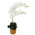 ORCHID REAL TOUCH IN FLOWER POT WHITE 63CM