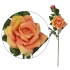 ARTIFICIAL ROSE BRANCH REAL TOUCH ORANGE 64CM - 1