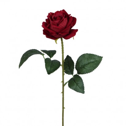ARTIFICIAL ROSE BRANCH RED 47CM - 1