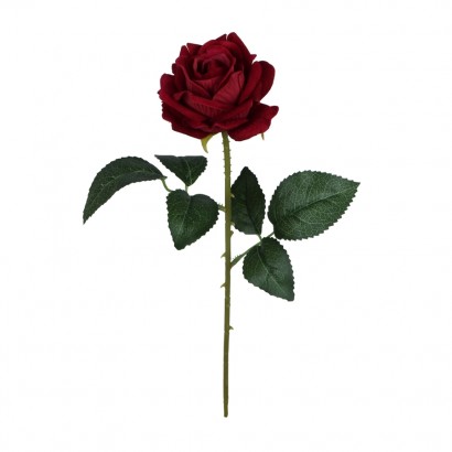 ARTIFICIAL ROSE BRANCH RED 47CM - 3