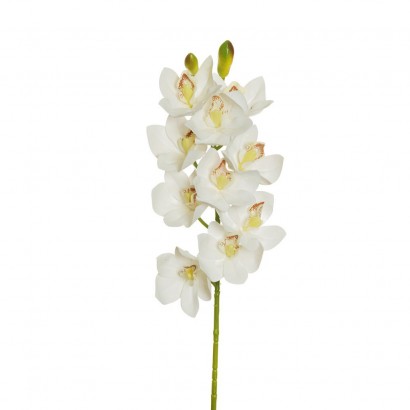 ARTIFICIAL ORCHID BRANCH WHITE 75CM - 1