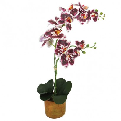 ORCHID REAL TOUCH IN FLOWER POT PURPLE 63CM - 1