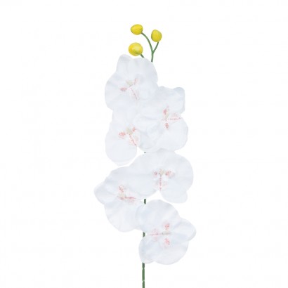ARTIFICIAL ORCHID BRANCH WHITE 63CM - 2