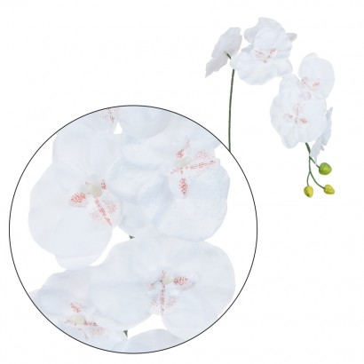 ARTIFICIAL ORCHID BRANCH WHITE 63CM - 1