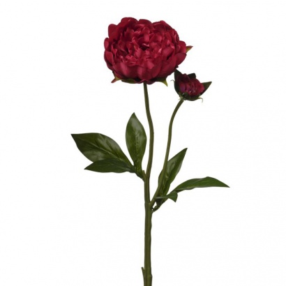 ARTIFICIAL PEONY BRANCH RED 49CM