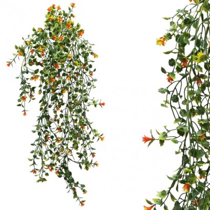 ARTIFICIAL HANGING PLANT WITH ORANGE FLOWER 80CM - 1