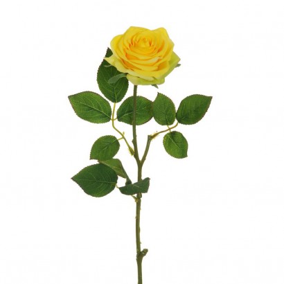 ARTIFICIAL ROSE BRANCH YELLOW 65CM