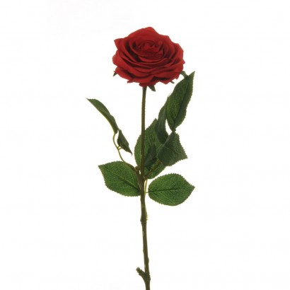 ARTIFICIAL ROSE BRANCH RED 65CM