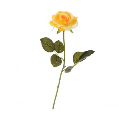 ARTIFICIAL ROSE BRANCH YELLOW 41CM - 2