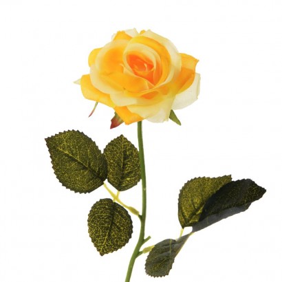 ARTIFICIAL ROSE BRANCH YELLOW 41CM - 1