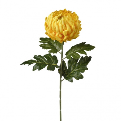 ARTIFICIAL CHRYSANTHEMUM BRANCH YELLOW 75CM